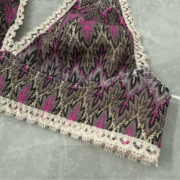 Women’s Free People Boho Patterned Lace Halter Bralette Top XS - Picture 4 of 16